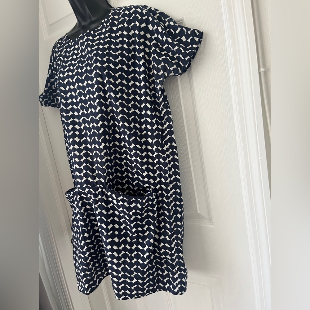 COS A-line Dress Lagenlook Geometric Print front pockets 100% Cotton sz XS - Picture 11 of 12